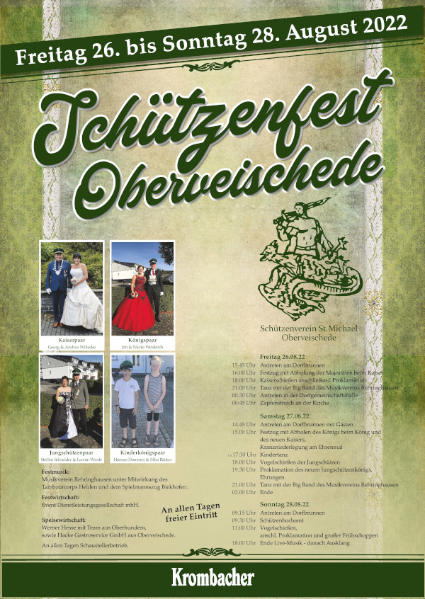 Plakat Schützenfest Oberveischede 2022